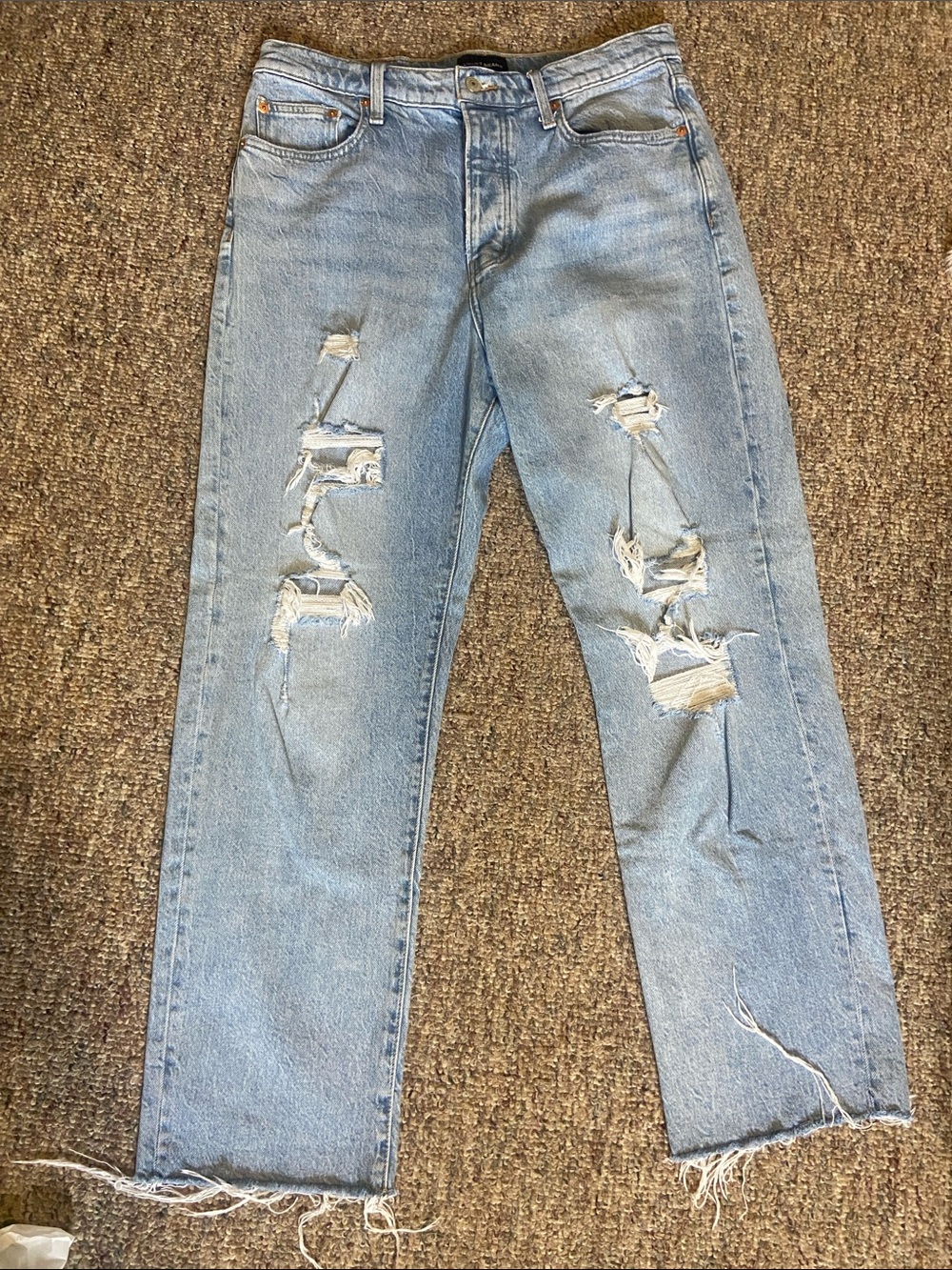 Lucky Brand 90’s High Rose Straight Leg Distressed Jeans Size 12 31